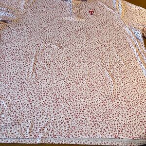 Texas Rangers Antigua White and Red Patterned Polo Shirt